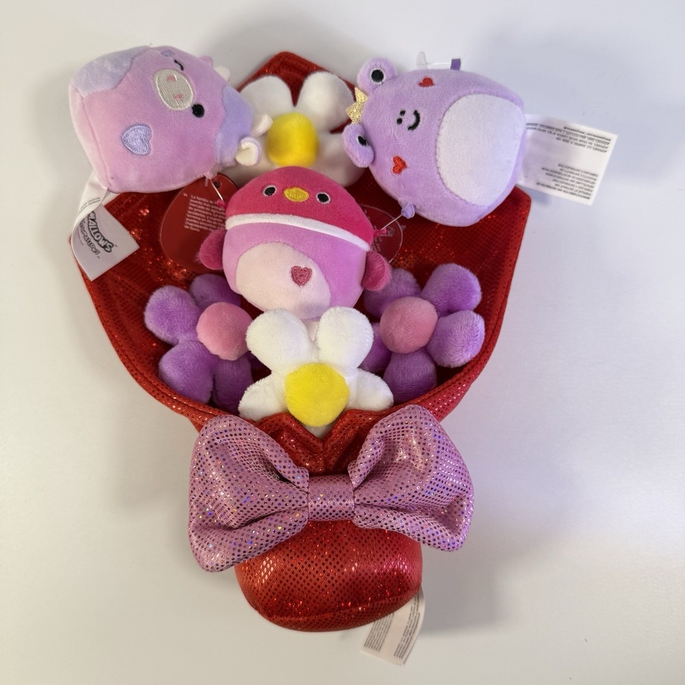 Micromallows 2025 Valentine's Plush Bouquet Francine, Patty & Della Squishmallow